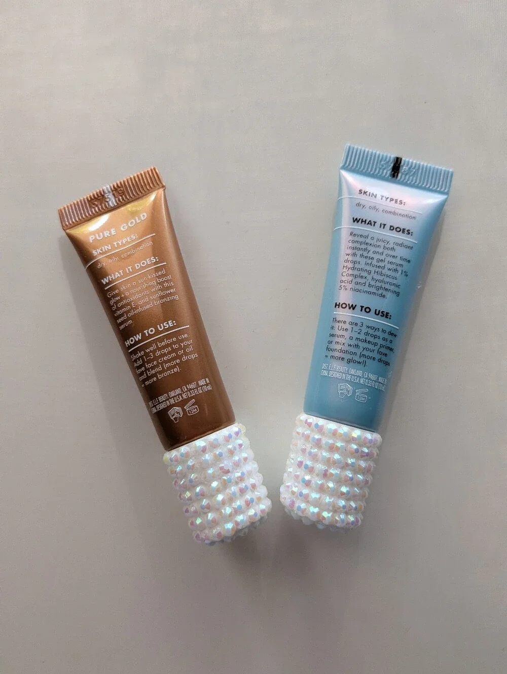 e.l.f. SKIN Duo: Bronzing Drops & Thirst Burst - CUSTOM Bling Caps!